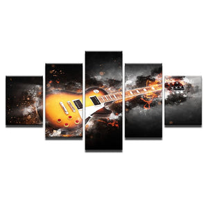 Framed 5 Panels - Guitar