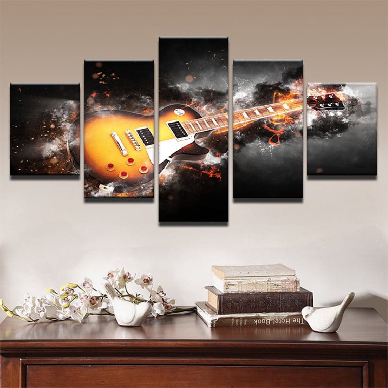 Framed 5 Panels - Guitar