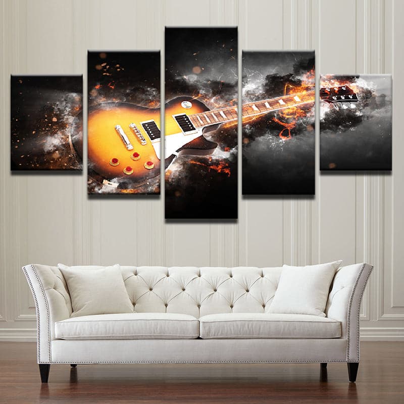Framed 5 Panels - Guitar