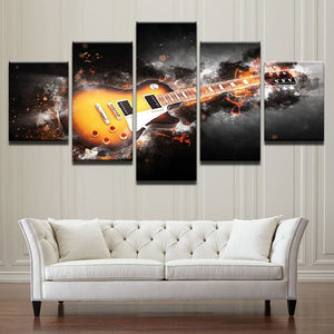 Framed 5 Panels - Guitar