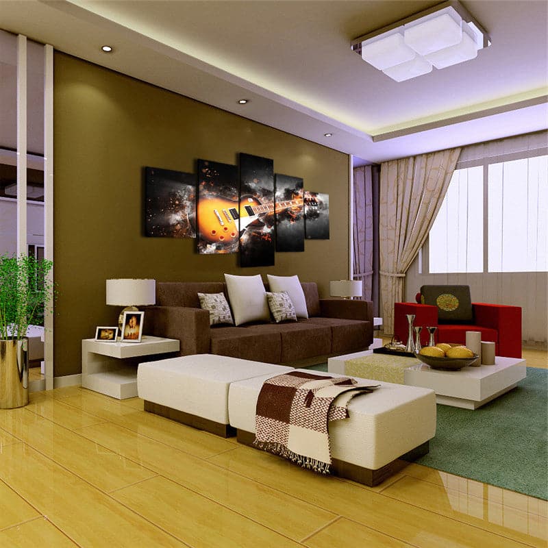Framed 5 Panels - Guitar