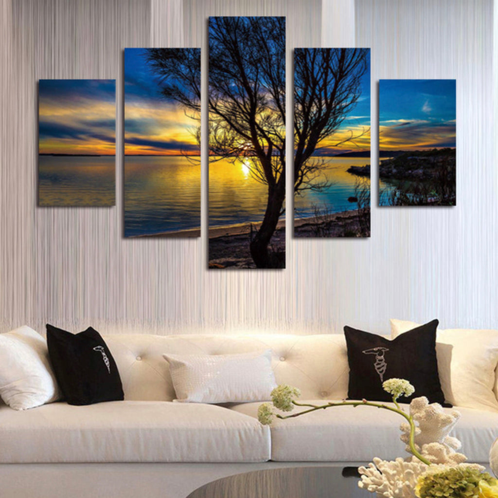 Pine Stretched  Framed 5 Panels - Landscape