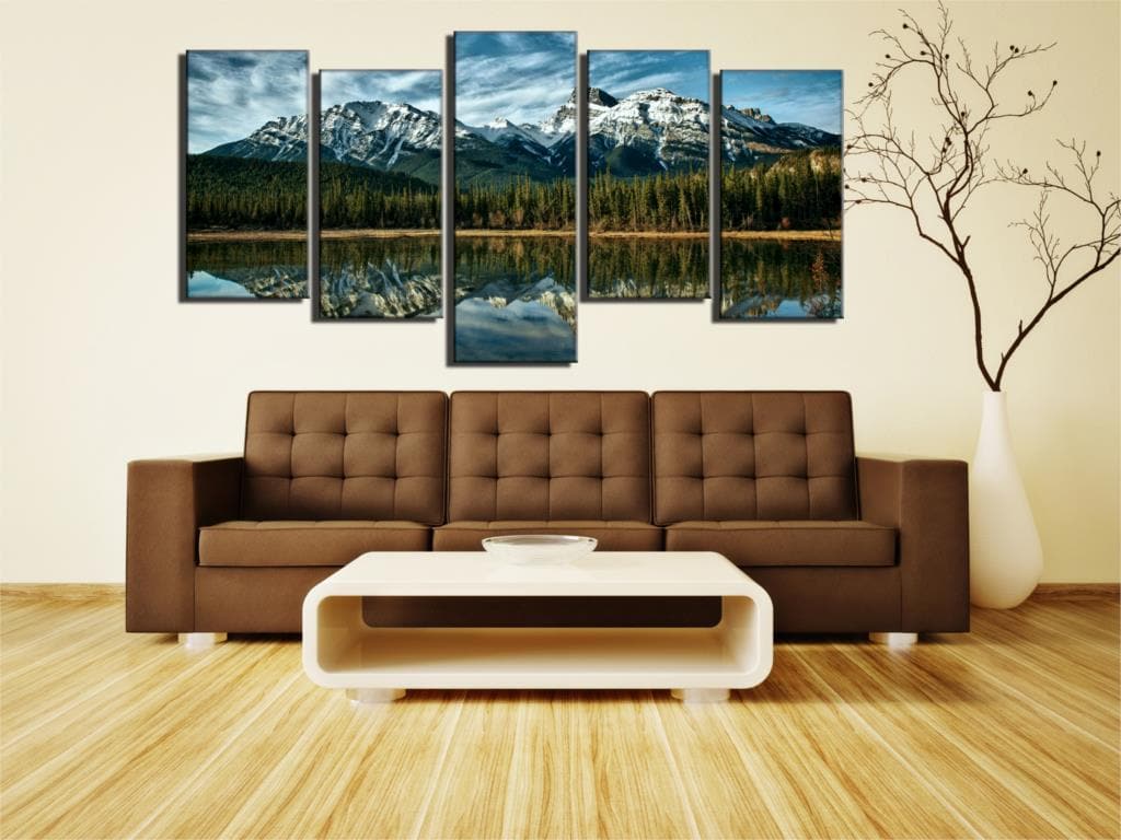 Pine Stretched  Framed 5 Panels - Landscape