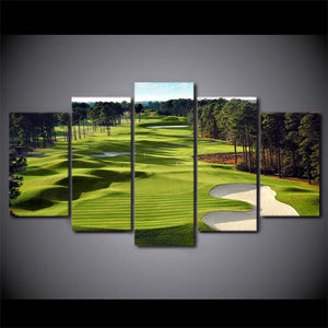 Framed 5 Panels - Golf Course