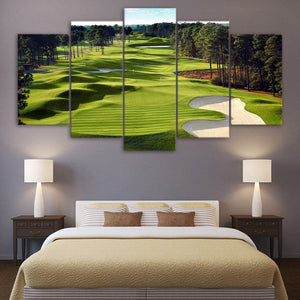 Framed 5 Panels - Golf Course