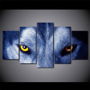Framed 5 Panels - Wolf
