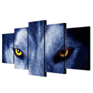 Framed 5 Panels - Wolf