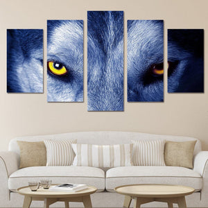 Framed 5 Panels - Wolf