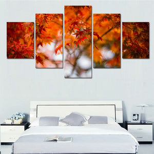 Framed 5 Panels - Maple Leaf