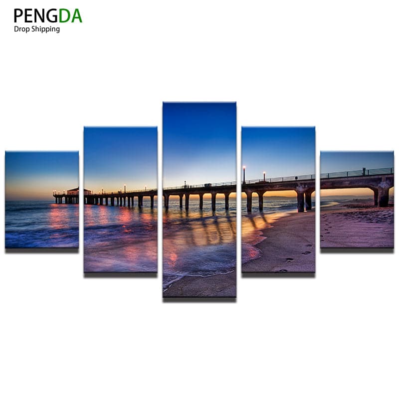 Pine Stretched  Framed 5 Panels - Landscape
