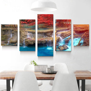 Framed 5 Panels - Water Fall