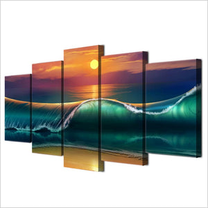 Framed 5 Panels - Seascape