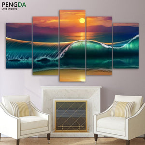 Framed 5 Panels - Seascape
