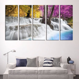 Framed 5 Panels - Water Fall