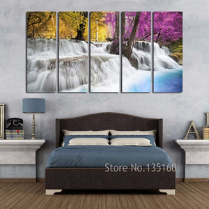 Framed 5 Panels - Water Fall