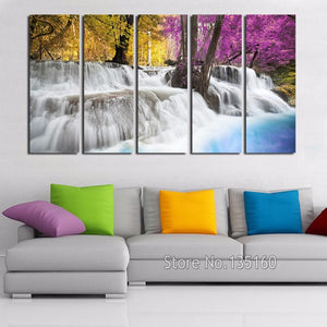 Framed 5 Panels - Water Fall