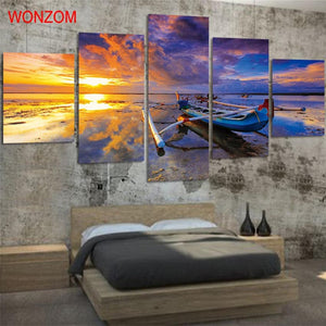 Framed 5 Panels - Seascape