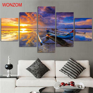 Framed 5 Panels - Seascape