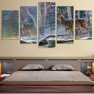Framed 5 Panels - Deer