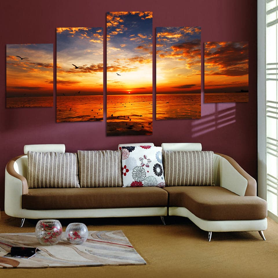 Framed 5 Panels - Landscape