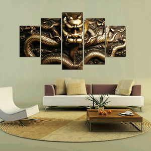 Framed 5 Panels - Dragon