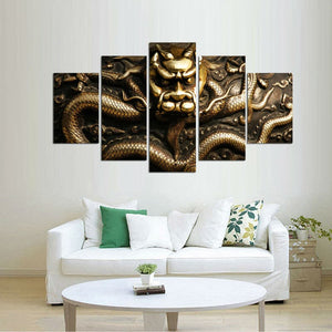 Framed 5 Panels - Dragon