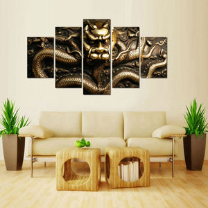 Framed 5 Panels - Dragon