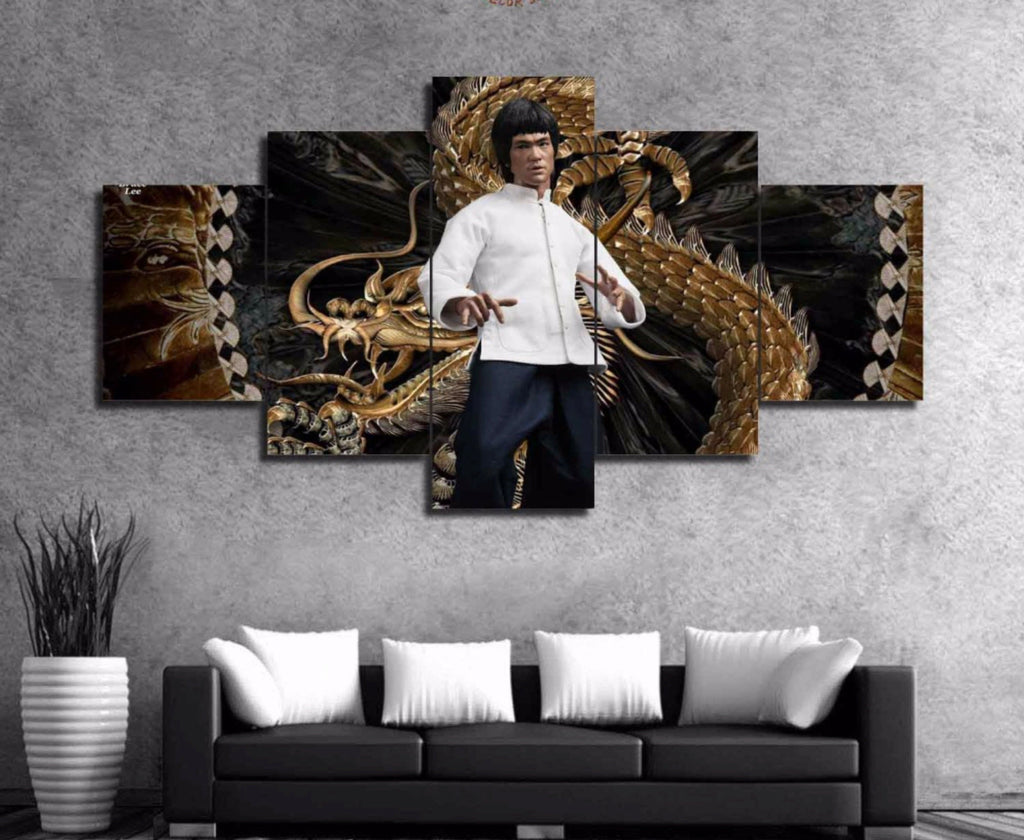 Framed 5 Panels - Bruce Lee