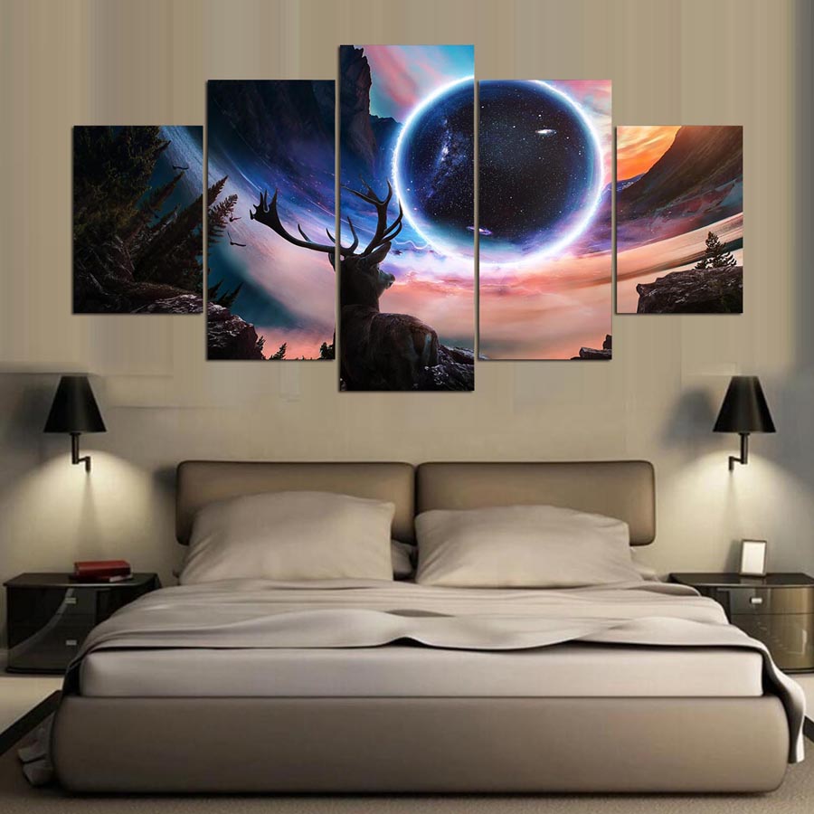 Framed 5 Panels - Deer
