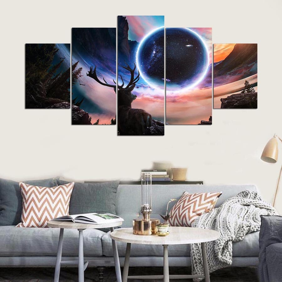 Framed 5 Panels - Deer