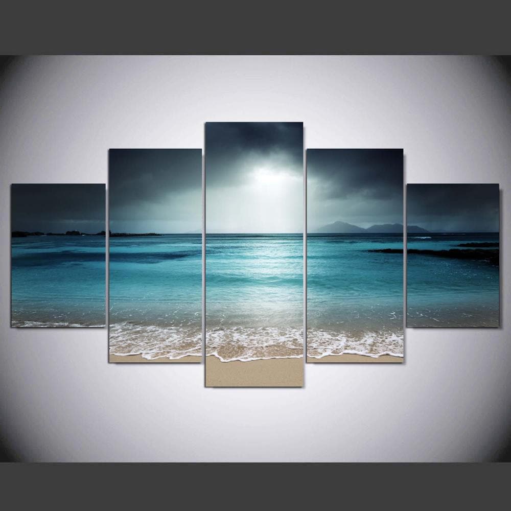 Framed 5 Panels - Peaceful Seascape