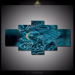 Framed 5 Panels - Dragon