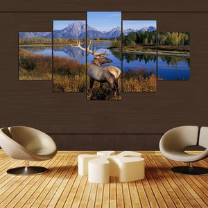 Framed 5 Panels - Deer