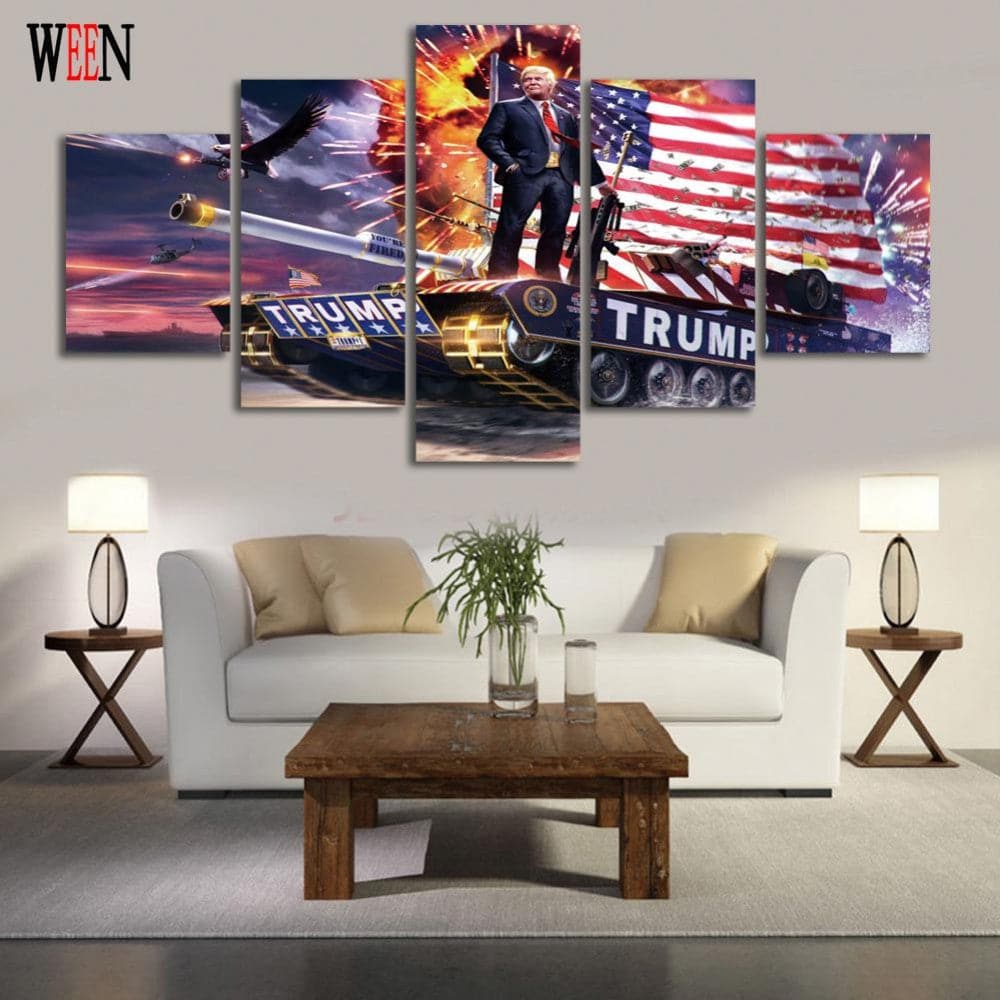 Framed 5 Panels - Trump