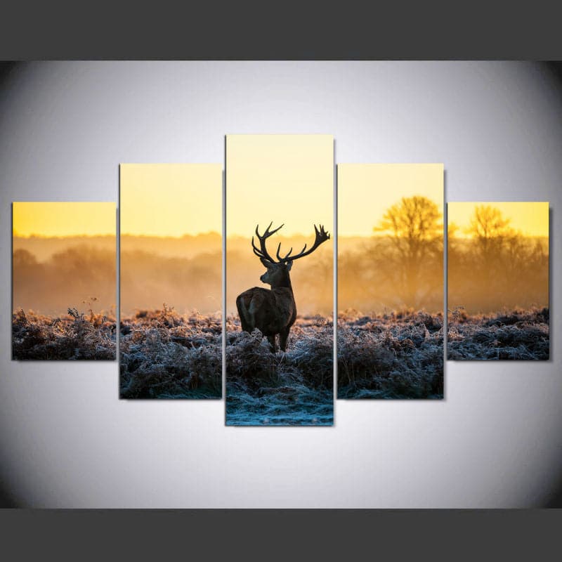 Framed 5 Panels - Deer