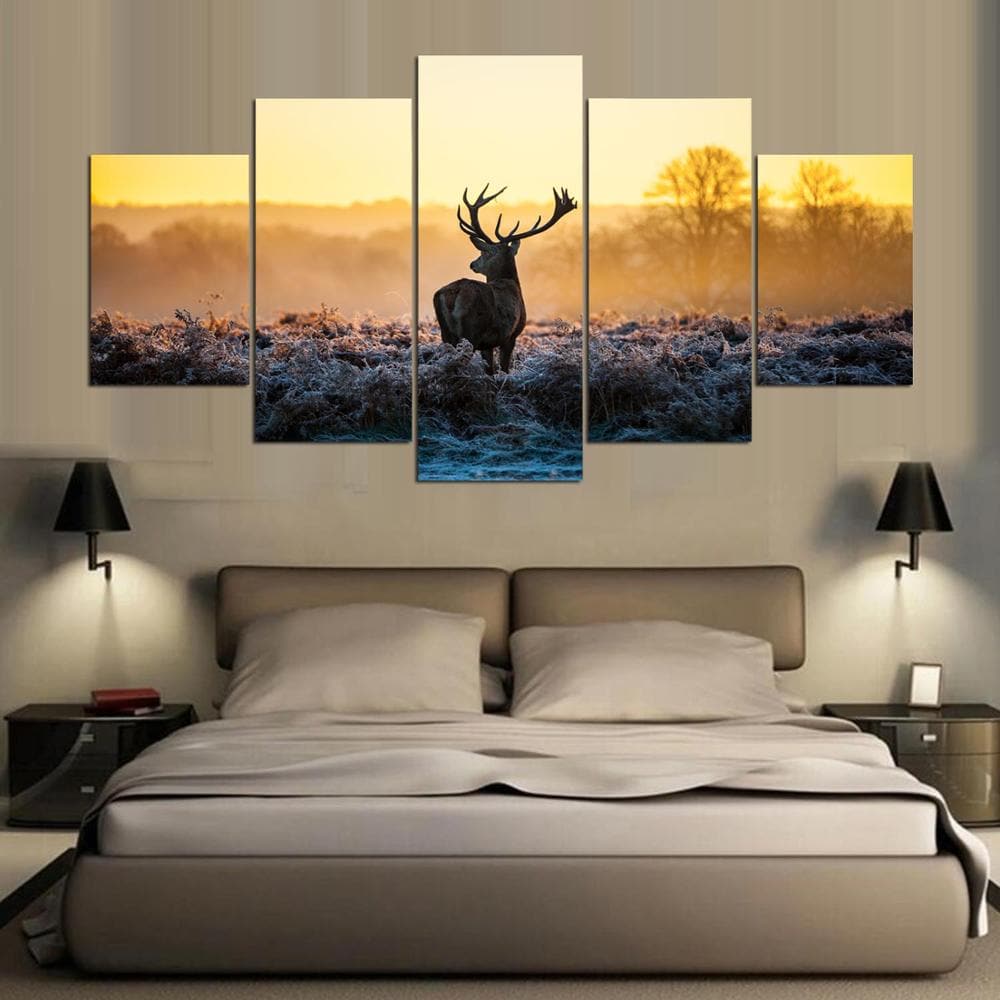 Framed 5 Panels - Deer