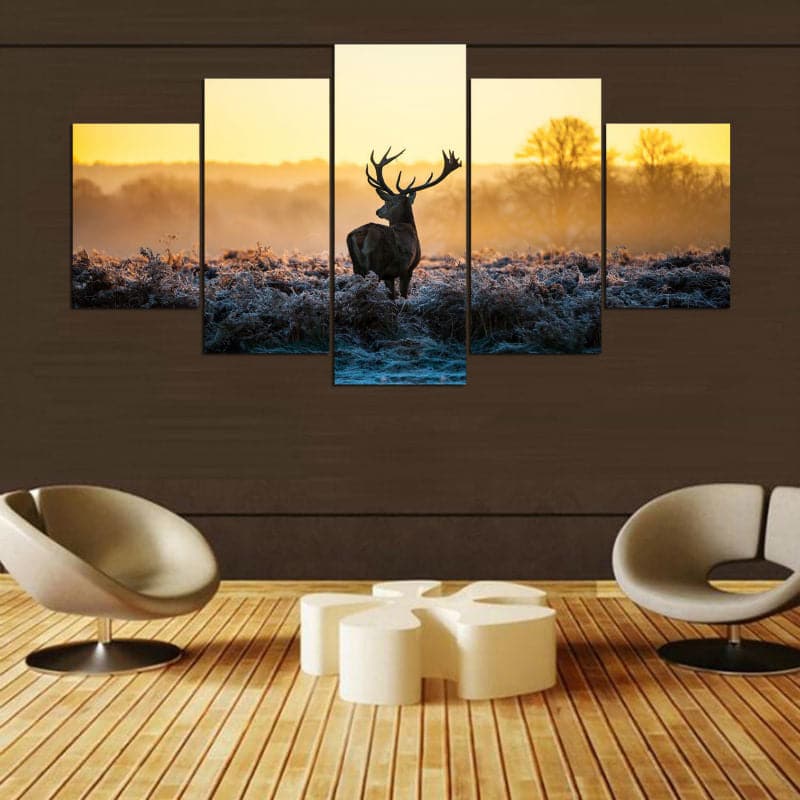 Framed 5 Panels - Deer