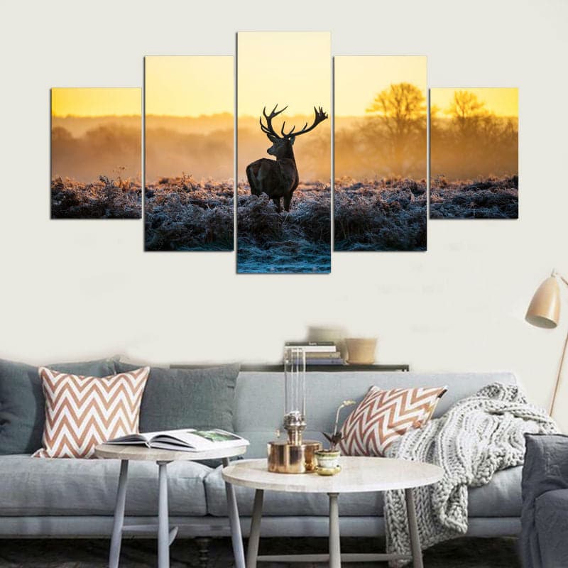 Framed 5 Panels - Deer
