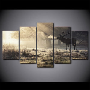 Framed 5 Panels - Deer