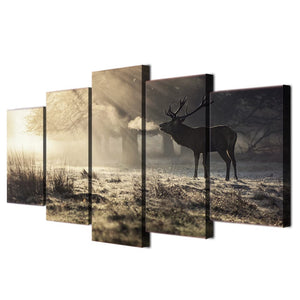 Framed 5 Panels - Deer