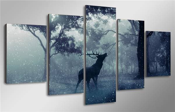 Framed 5 Panels - Deer