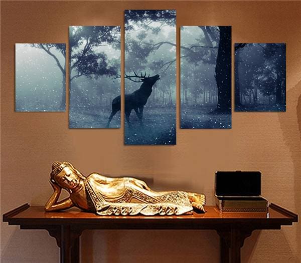 Framed 5 Panels - Deer