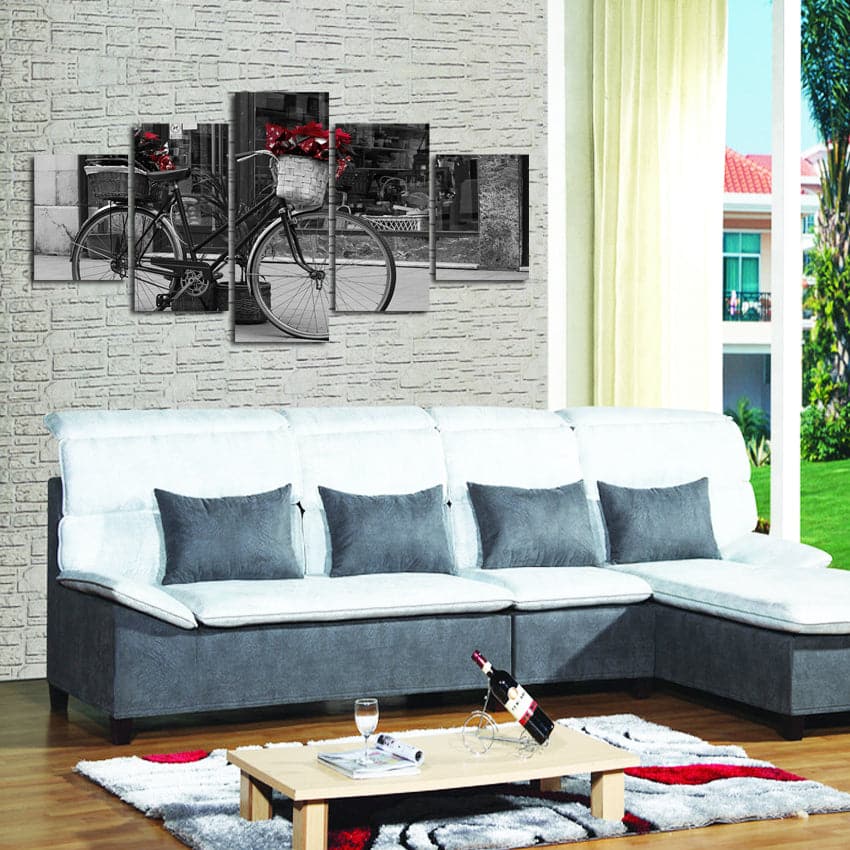 Framed 5 Panels - Bicycle