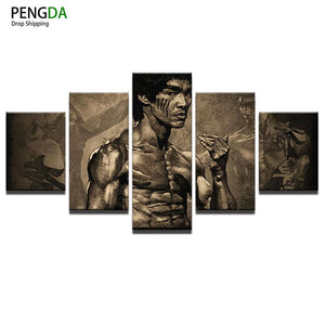 Framed 5 Panels - Bruce Lee