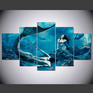 Framed 5 Panels - Mermaid