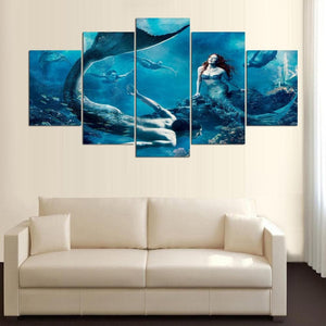 Framed 5 Panels - Mermaid