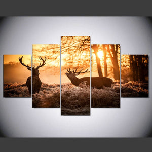 Framed 5 Panels - Deer