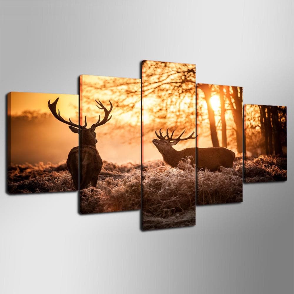 Framed 5 Panels - Deer