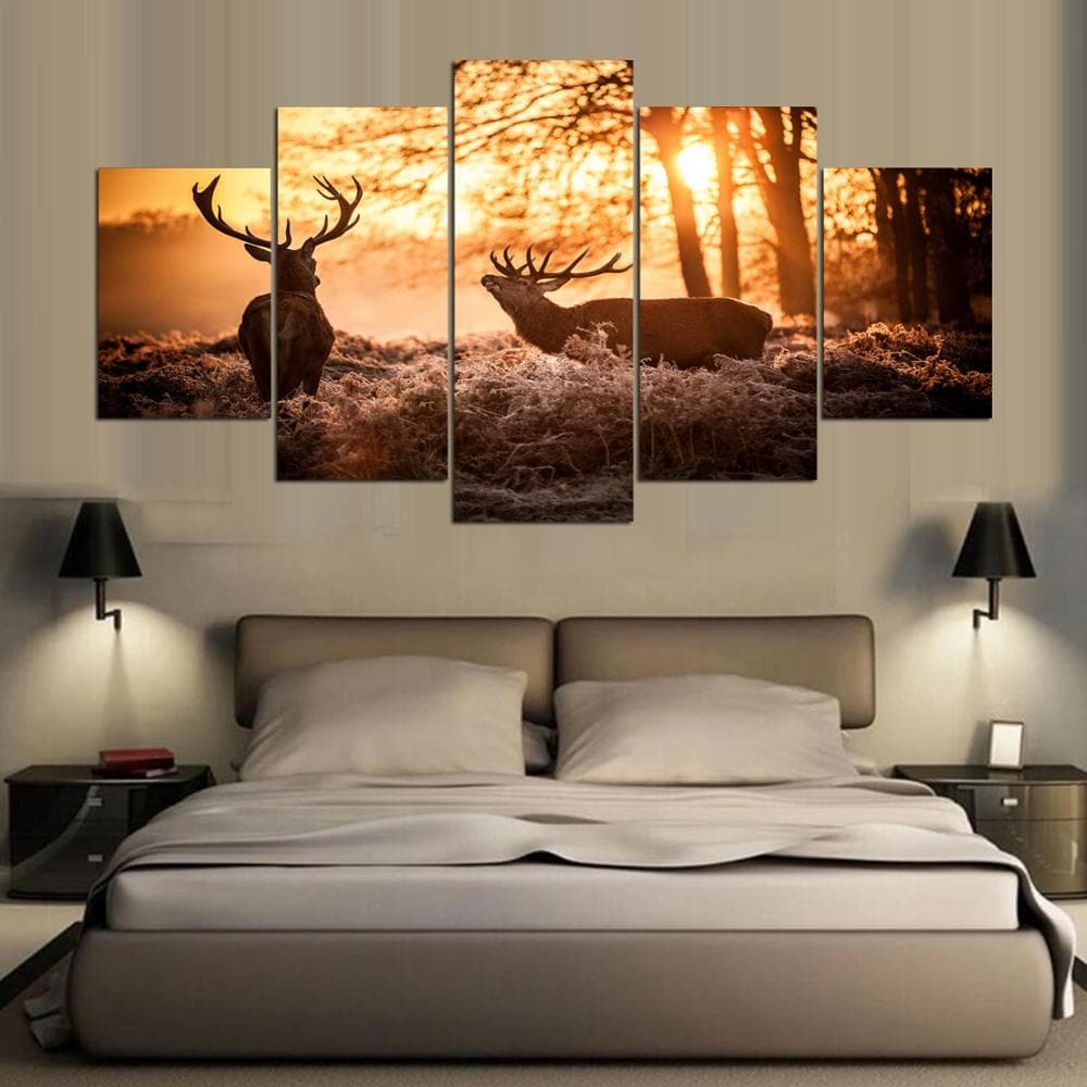 Framed 5 Panels - Deer