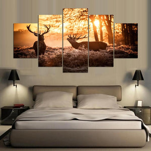 Framed 5 Panels - Deer